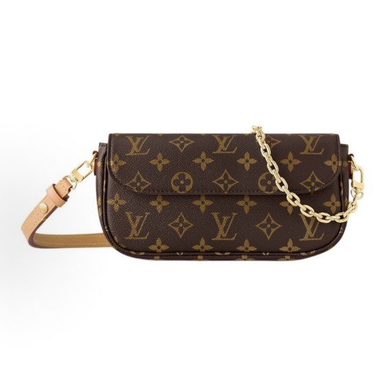 LOUIS VUITTON WALLET ON CHAIN IVY baguette bag Hand bill shoulder bag brown